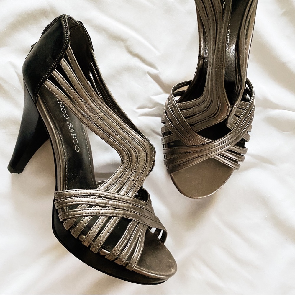 Franco Sarto • Strappy Metallic Sandals
